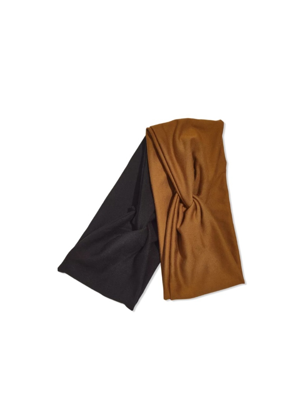 Kitsch Knotted Headband Set - Black & Camel